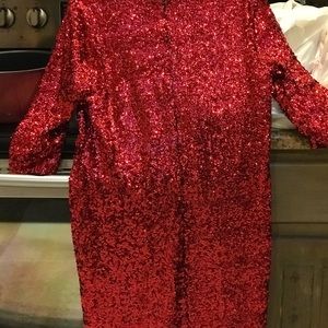 Beautiful sequin red dress for the holidays!